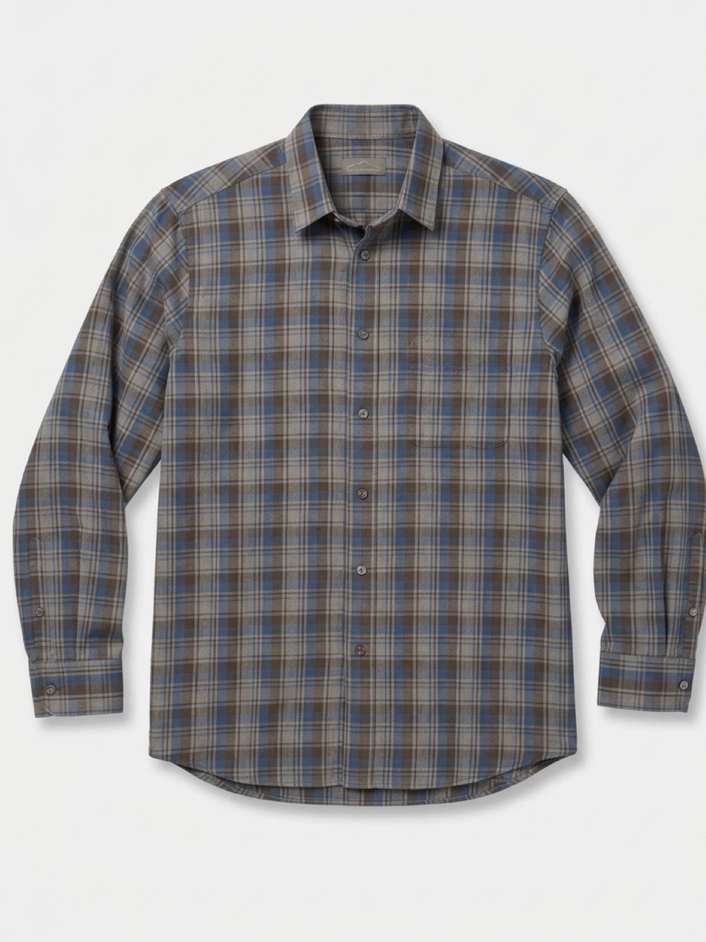 Daniel Cremieux Men’s Medium Plaid Flannel Shirt 100% Cotton Blue Brown
